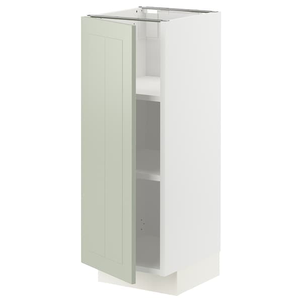 Ikea METOD - Base cabinet with shelves, white/Stensund light green, 30x37 cm