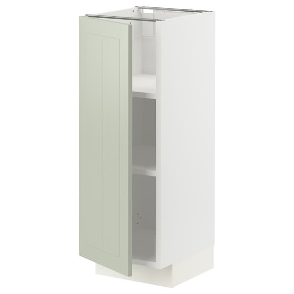 METOD - Base cabinet with shelves, white/Stensund light green, 30x37 cm - best price from Maltashopper.com 19487058
