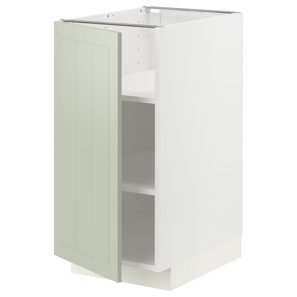 METOD - Base cabinet with shelves, white/Stensund light green, 40x60 cm - best price from Maltashopper.com 69486867