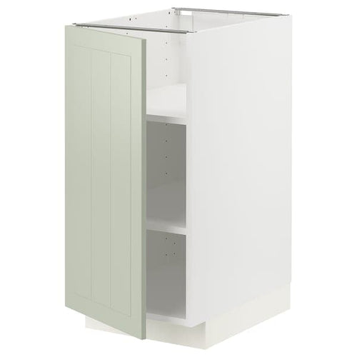 METOD - Base cabinet with shelves, white/Stensund light green, 40x60 cm