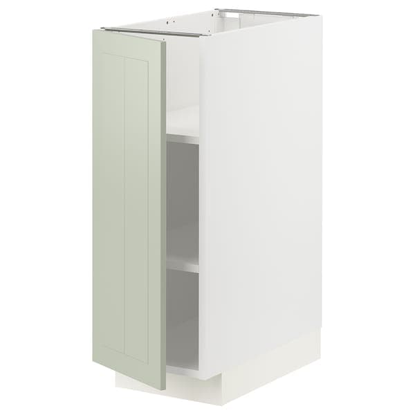 METOD - Base cabinet with shelves, white/Stensund light green, 30x60 cm - best price from Maltashopper.com 99487295