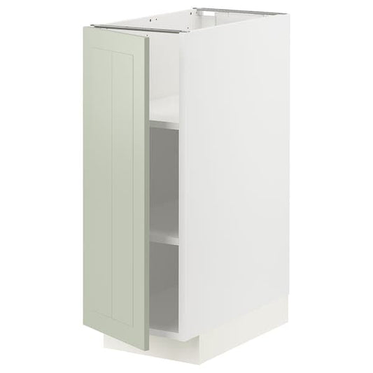 Ikea METOD - Base cabinet with shelves, white/Stensund light green, 30x60 cm