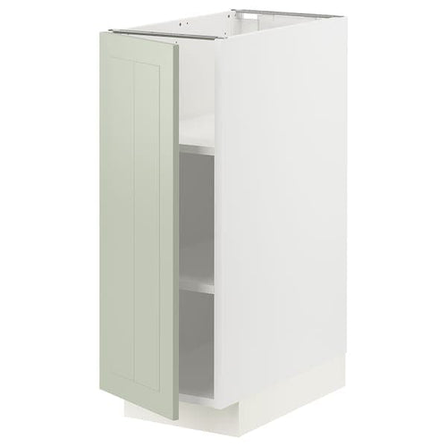 METOD - Base cabinet with shelves, white/Stensund light green, 30x60 cm