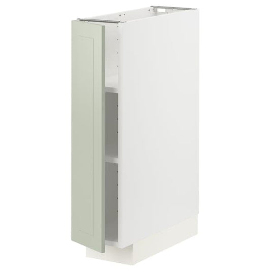 Ikea METOD - Base cabinet with shelves, white/Stensund light green, 20x60 cm