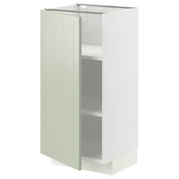 METOD base cabinet with shelves, white/Stensund light green, 40x37 cm