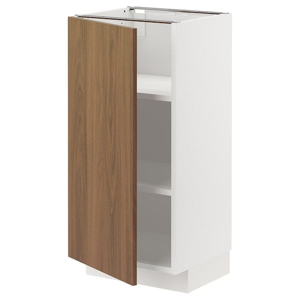 Ikea METOD - Base cabinet with shelves, white/Tistorp brown walnut effect, 40x37 cm