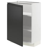 METOD base cabinet with shelves, white/Upplöv matt anthracite, 60x37 cm