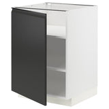 METOD base cabinet with shelves, white/Upplöv matt anthracite, 60x60 cm