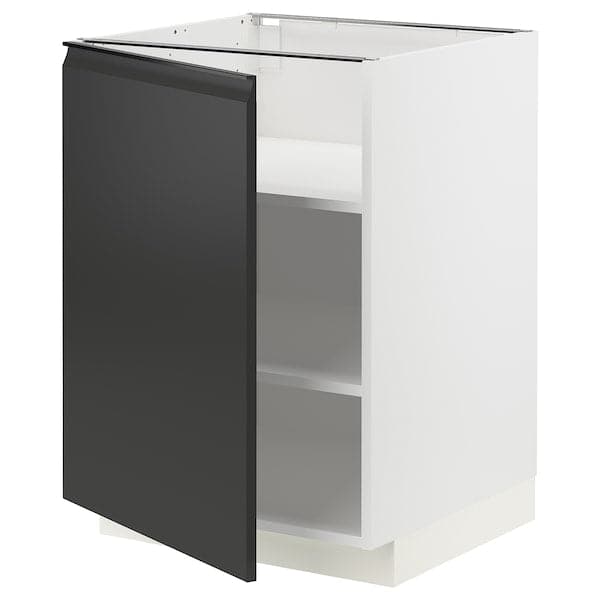 METOD - Base cabinet with shelves, white/Upplöv matt anthracite, 60x60 cm - best price from Maltashopper.com 79493061