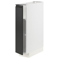 METOD - Base cabinet with shelves, white/Upplöv matt anthracite , 20x60 cm - best price from Maltashopper.com 89493956