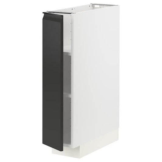 Ikea METOD - Base cabinet with shelves, white/Upplöv matt anthracite , 20x60 cm