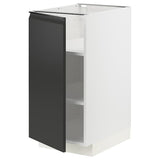 METOD base cabinet with shelves, white/Upplöv matt anthracite, 40x60 cm