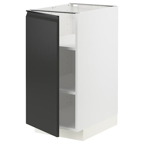METOD - Base cabinet with shelves, white/Upplöv matt anthracite, 40x60 cm