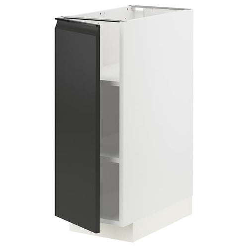 METOD - Base cabinet with shelves, white/Upplöv matt anthracite, 30x60 cm