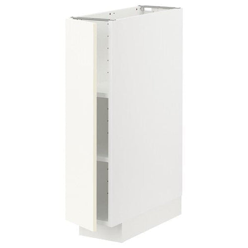 METOD - Base cabinet with shelves, white/Vallstena white, 20x60 cm