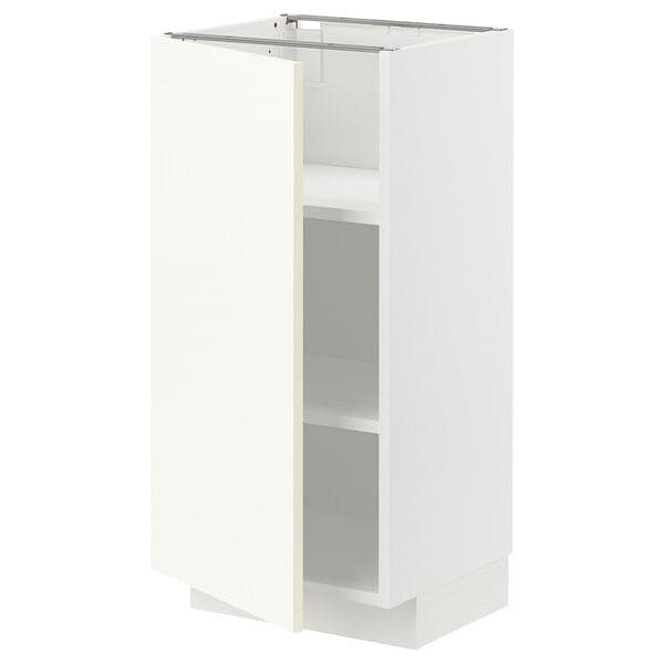 METOD - Base cabinet with shelves, white/Vallstena white, 40x37 cm - best price from Maltashopper.com 29507131