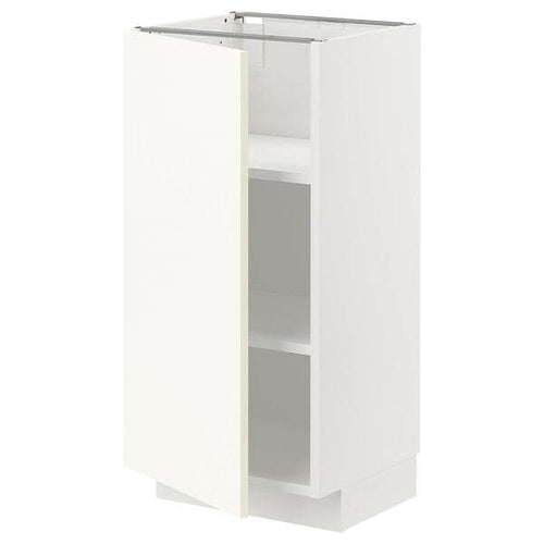 METOD - Base cabinet with shelves, white/Vallstena white, 40x37 cm