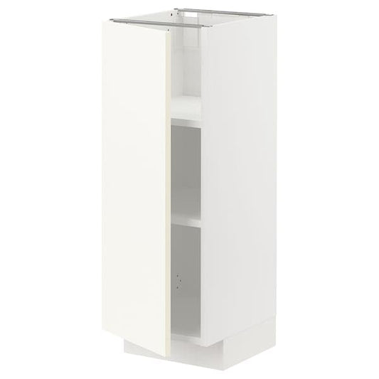 Ikea METOD - Base cabinet with shelves, white/Vallstena white, 30x37 cm