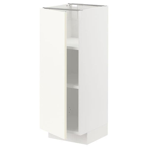 METOD - Base cabinet with shelves, white/Vallstena white, 30x37 cm