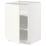 METOD base cabinet with shelves, white/Vallstena white, 60x60 cm