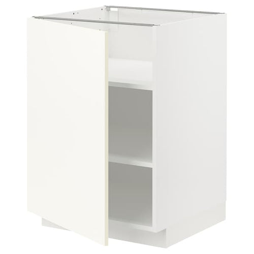 METOD - Base cabinet with shelves, white/Vallstena white, 60x60 cm