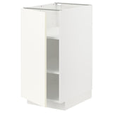 METOD base cabinet with shelves, white/Vallstena white, 40x60 cm