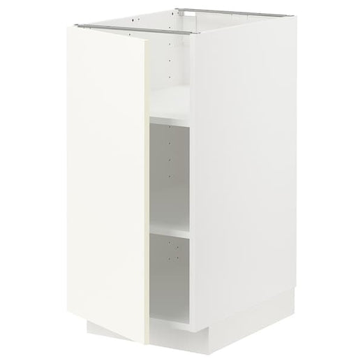 METOD base cabinet with shelves, white/Vallstena white, 40x60 cm