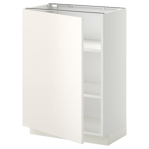 Ikea METOD - Base cabinet with shelves, white/Veddinge white, 60x37 cm