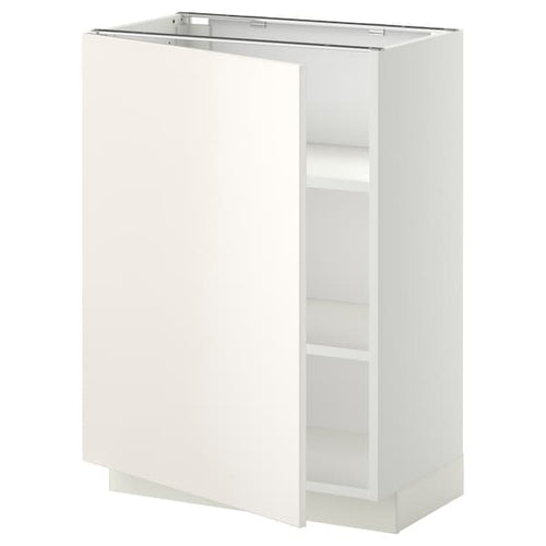 METOD - Base cabinet with shelves, white/Veddinge white, 60x37 cm