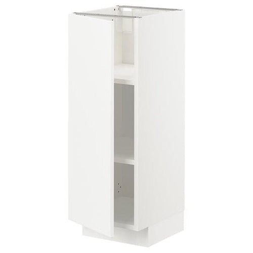 METOD base cabinet with shelves, white/Veddinge white, 30x37 cm