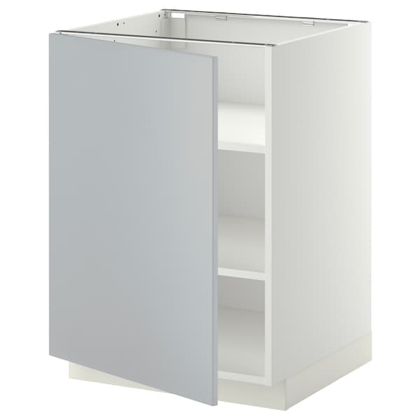 METOD - Base cabinet with shelves, white/Veddinge grey