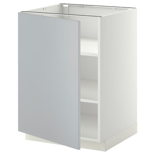 METOD - Base cabinet with shelves, white/Veddinge grey, 60x60 cm