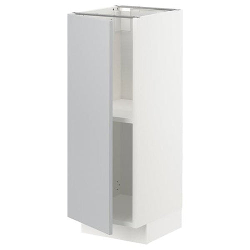 METOD - Base cabinet with shelves, white/Veddinge grey, 30x37 cm