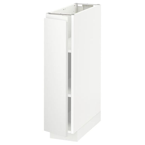 METOD - Base cabinet with shelves, white/Voxtorp matt white, 20x60 cm