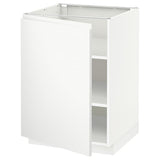 METOD base cabinet with shelves, white/Voxtorp matt white, 60x60 cm