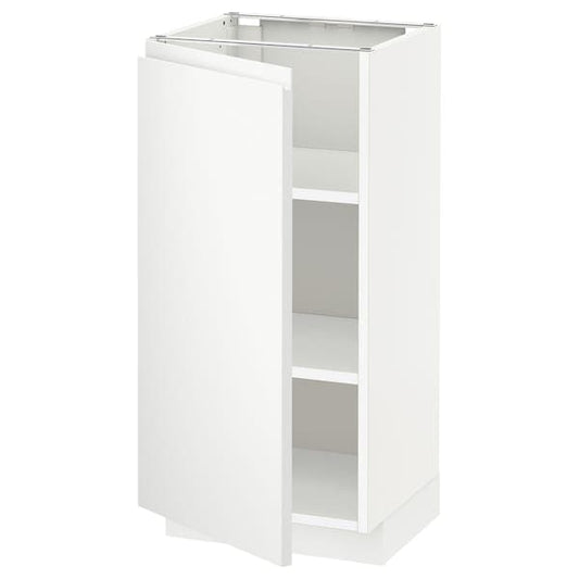 Ikea METOD - Base cabinet with shelves, white/Voxtorp matt white, 40x37 cm