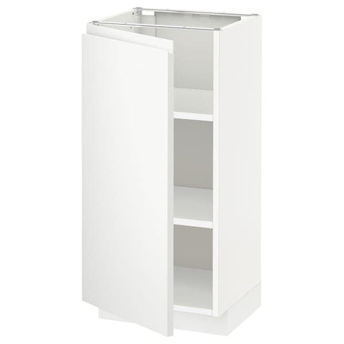 METOD - Base cabinet with shelves, white/Voxtorp matt white, 40x37 cm