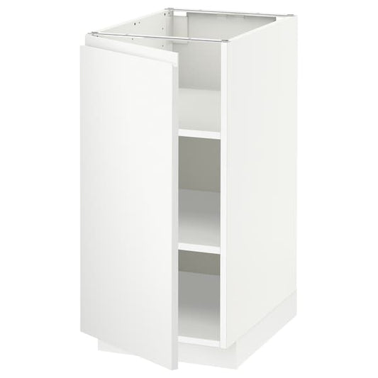 Ikea METOD - Base cabinet with shelves, white/Voxtorp matt white, 40x60 cm
