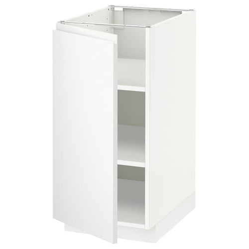 METOD - Base cabinet with shelves, white/Voxtorp matt white, 40x60 cm