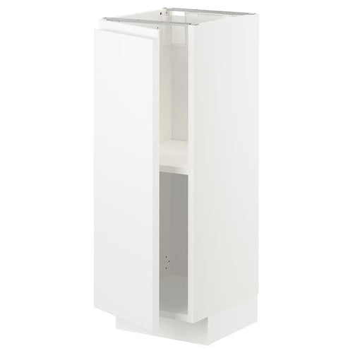 METOD - Base cabinet with shelves, white/Voxtorp matt white, 30x37 cm
