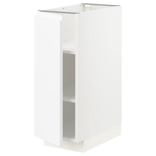 METOD - Base cabinet with shelves, white/Voxtorp matt white, 30x60 cm