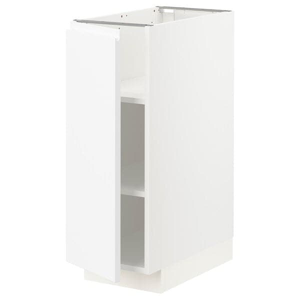 METOD - Base cabinet with shelves, white/Voxtorp matt white, 30x60 cm