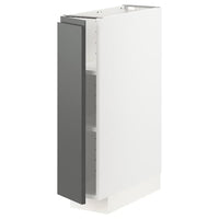 METOD base cabinet with shelves, white/Voxtorp dark grey, 20x60 cm