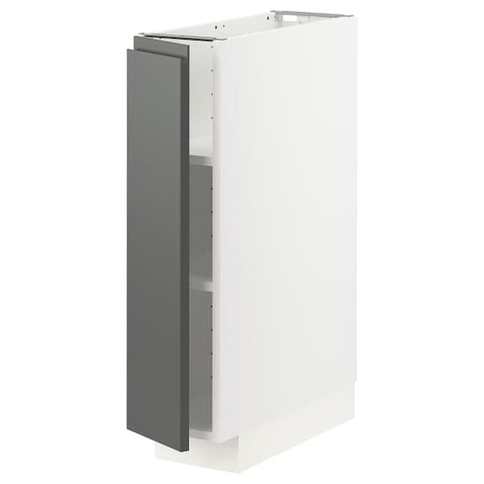 Ikea METOD - Base cabinet with shelves, white/Voxtorp dark grey, 20x60 cm