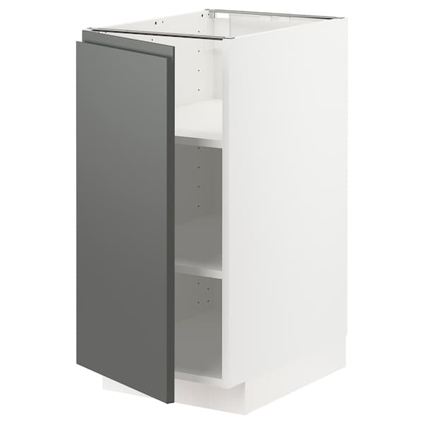 METOD - Base cabinet with shelves, white/Voxtorp dark grey, 40x60 cm - best price from Maltashopper.com 59454904