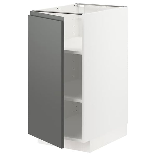 METOD - Base cabinet with shelves, white/Voxtorp dark grey, 40x60 cm