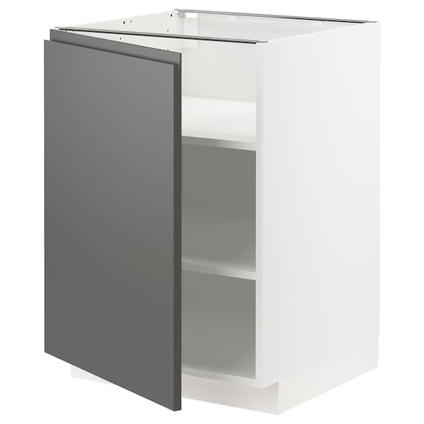 Ikea METOD - Base cabinet with shelves, white/Voxtorp dark grey, 60x60 cm