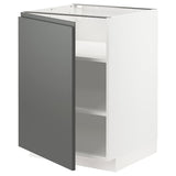 METOD base cabinet with shelves, white/Voxtorp dark grey, 60x60 cm