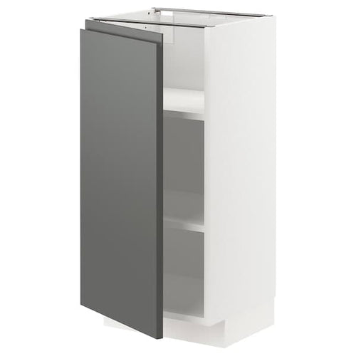 METOD - Base cabinet with shelves, white/Voxtorp dark grey, 40x37 cm