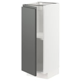 METOD base cabinet with shelves, white/Voxtorp dark grey, 30x37 cm